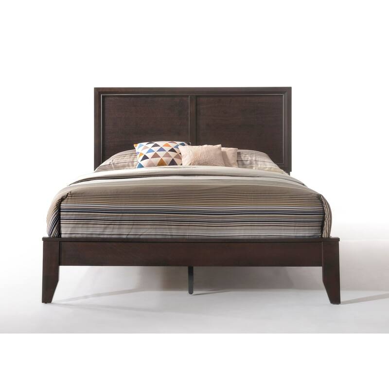 Contemporary Madison Queen Bed with Headboard and Footboard, Wooden